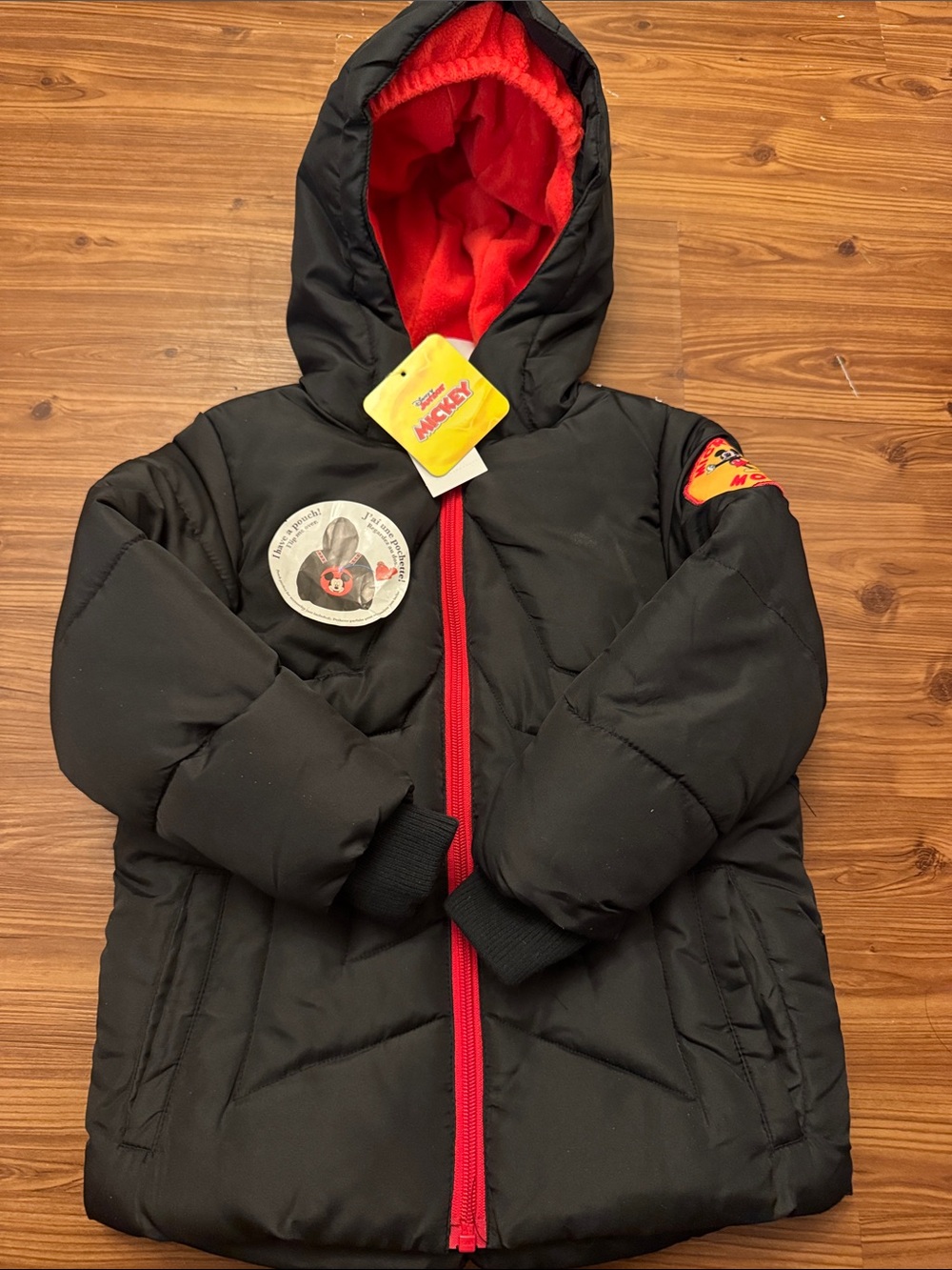 BRAND NEW boy youth disney Mickey Mouse mickey mouse backpack puffer jacket 4T